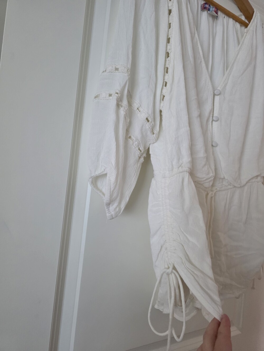 Urban Outfitters Cotton Blend Muslin Romper Boho Festival Coastal Cowgirl Wmns S - Picture 2 of 9